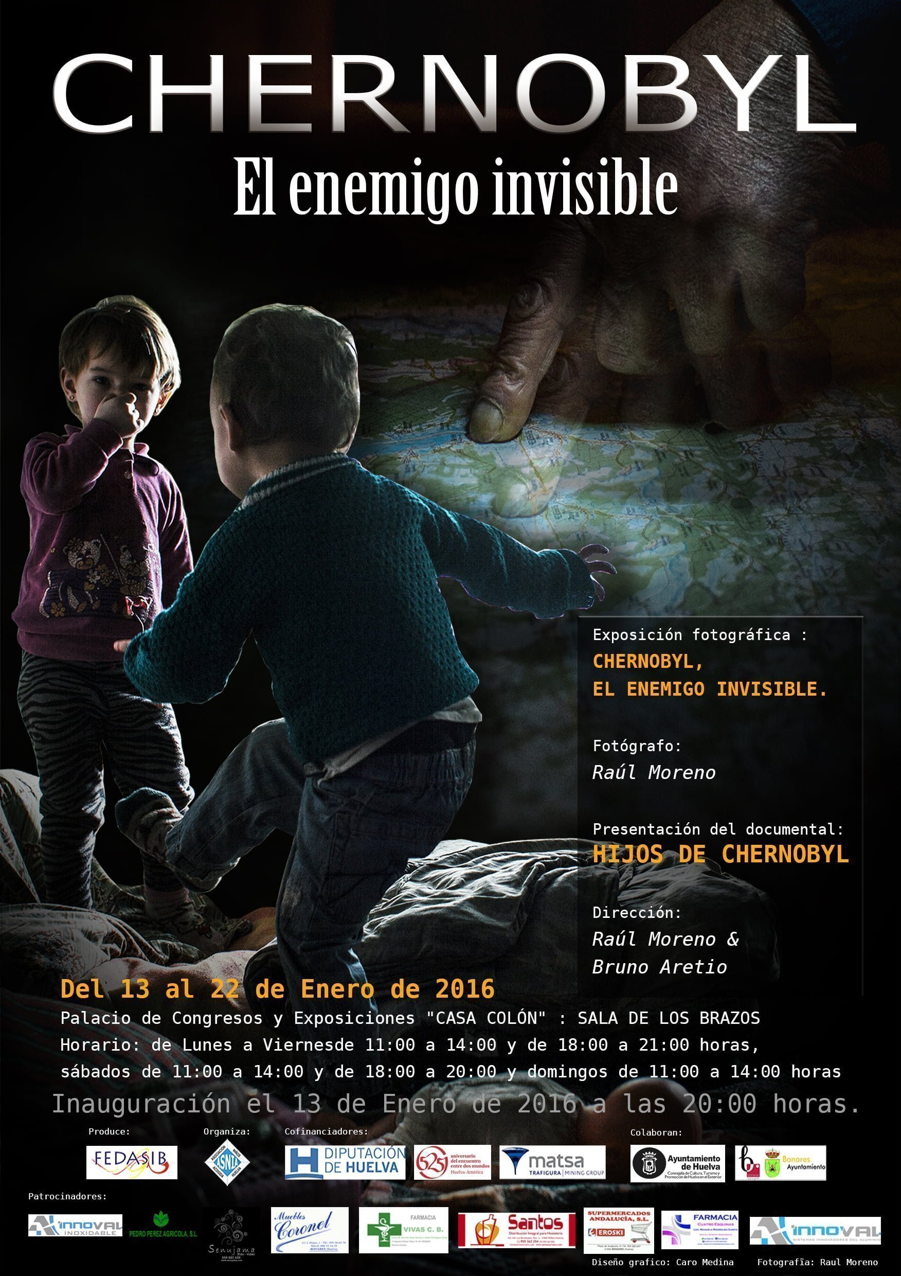 Cartel anunciador de la exposición y el documental sobre Chernobyl